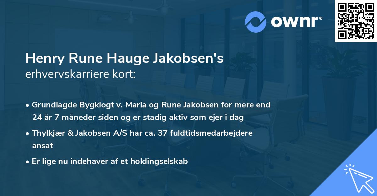 Henry Rune Hauge Jakobsen's erhvervskarriere kort