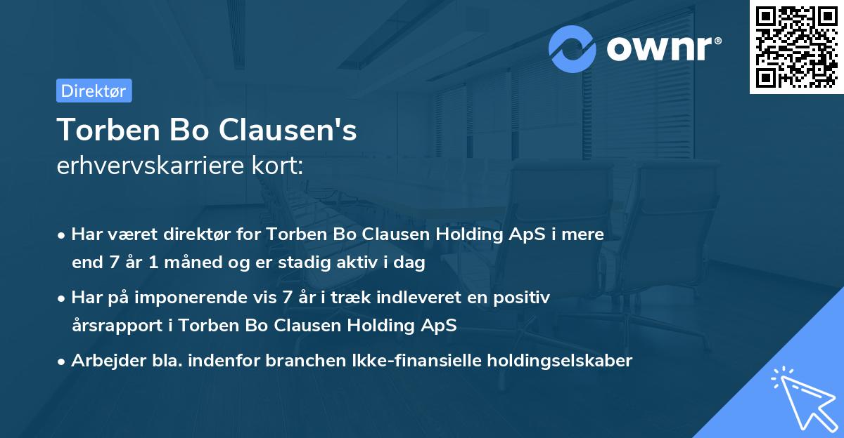 Torben Bo Clausen's erhvervskarriere kort
