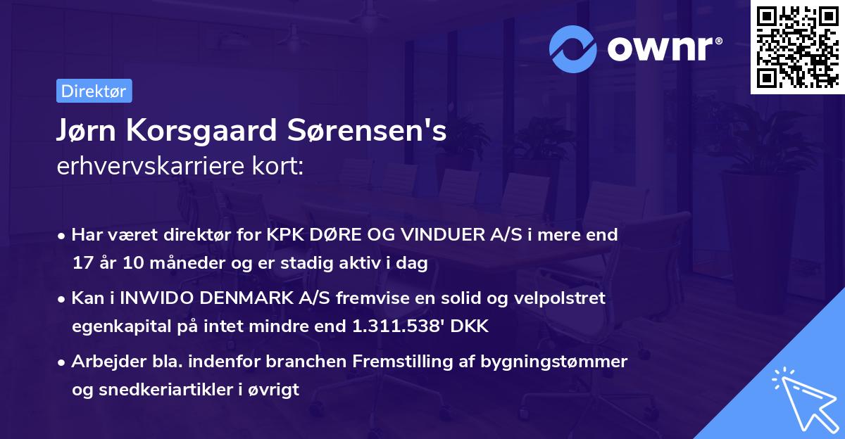 Jørn Korsgaard Sørensen's erhvervskarriere kort