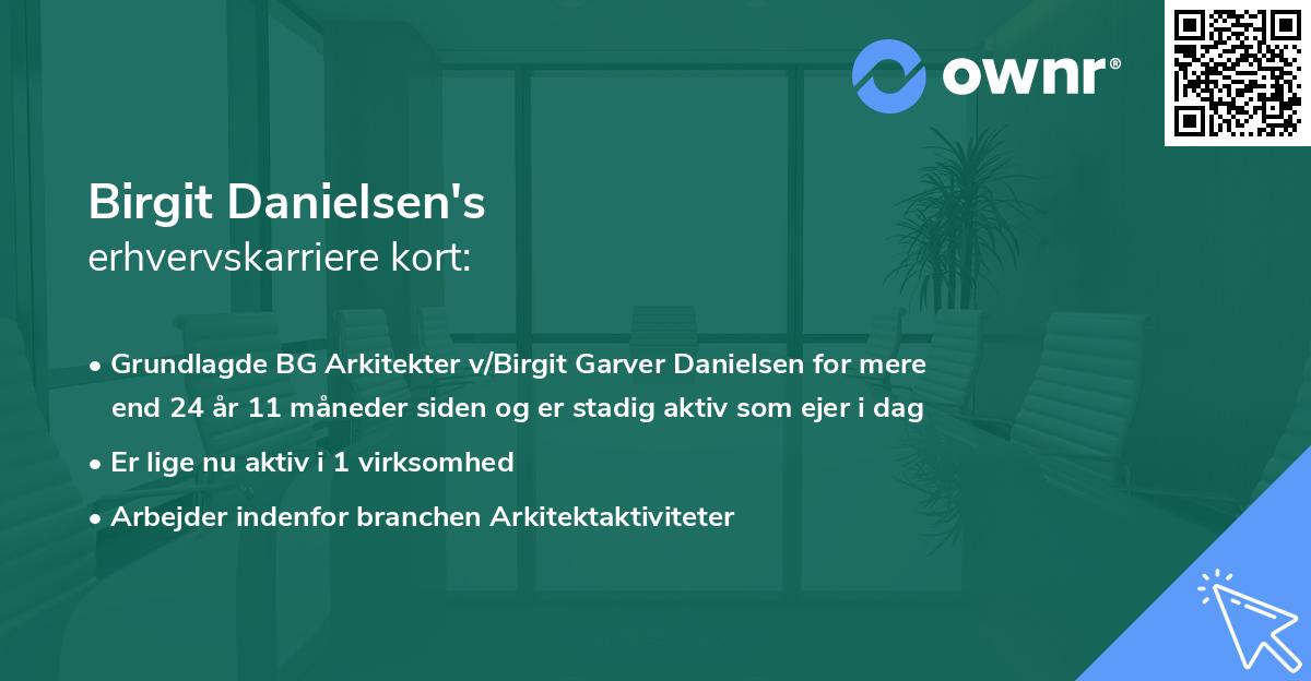 Birgit Danielsen's erhvervskarriere kort