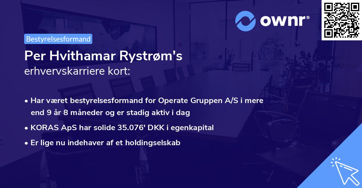 Per Hvithamar Rystrøm's erhvervskarriere kort