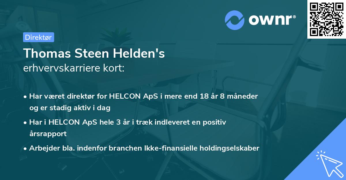 Thomas Steen Helden's erhvervskarriere kort
