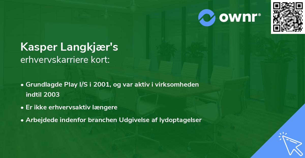 Kasper Langkjær's erhvervskarriere kort
