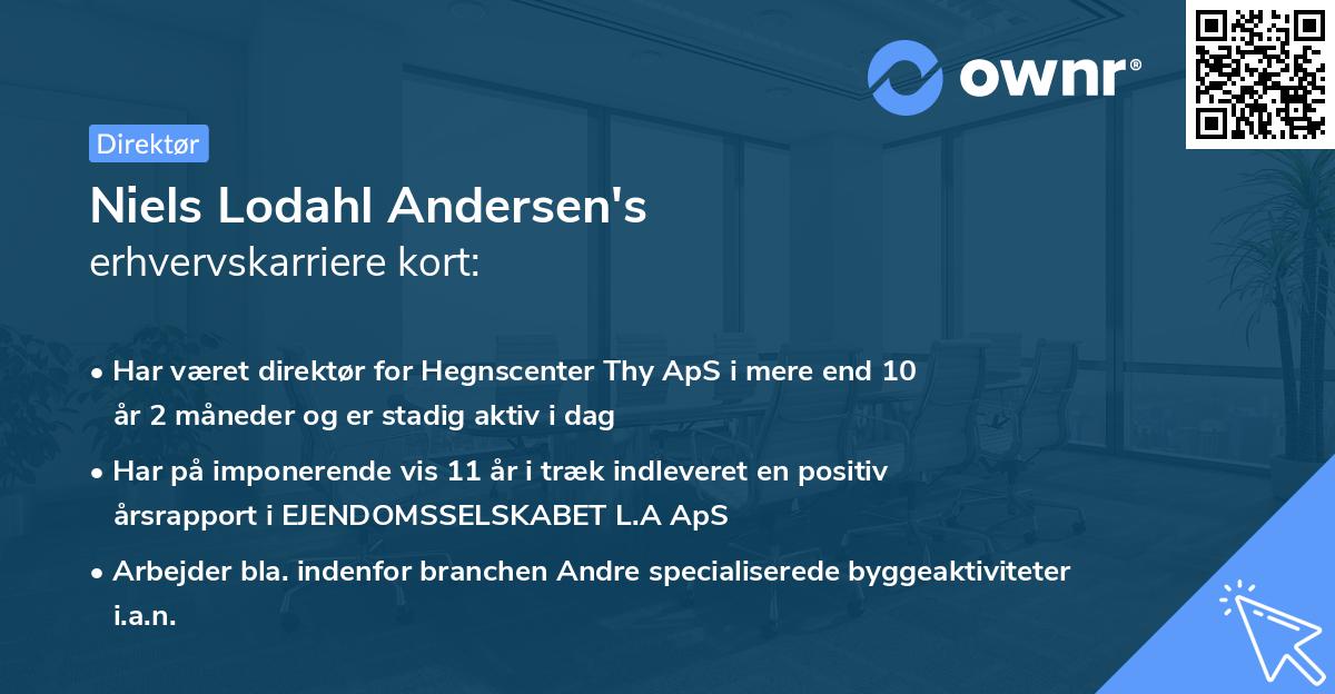 Niels Lodahl Andersen's erhvervskarriere kort