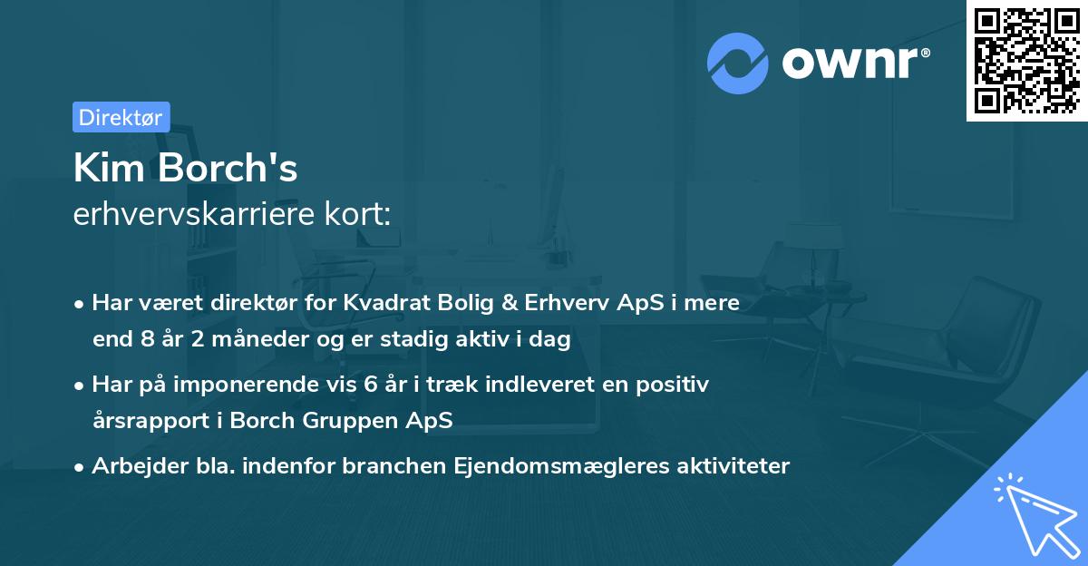 Kim Borch's erhvervskarriere kort