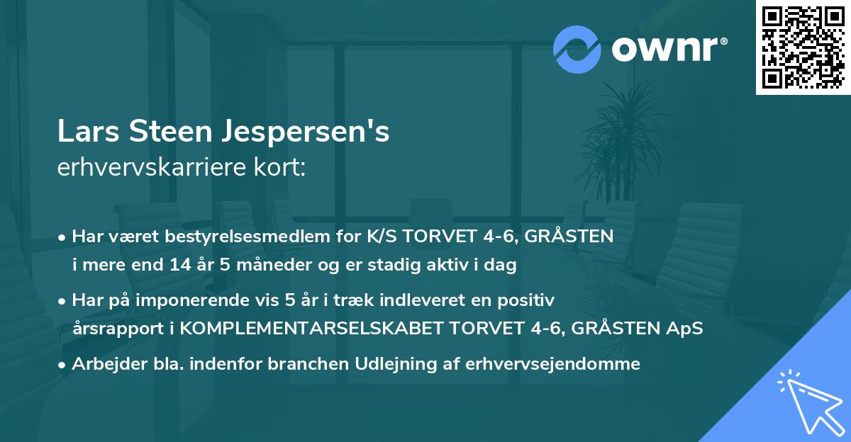 Lars Steen Jespersen's erhvervskarriere kort