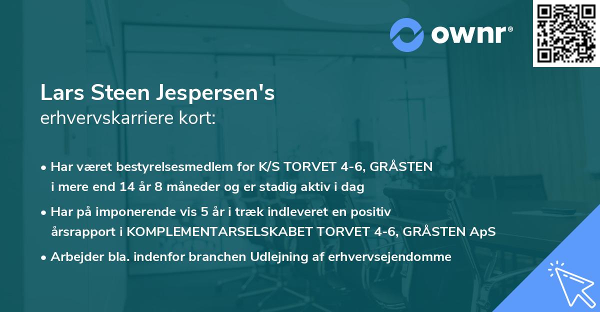 Lars Steen Jespersen's erhvervskarriere kort