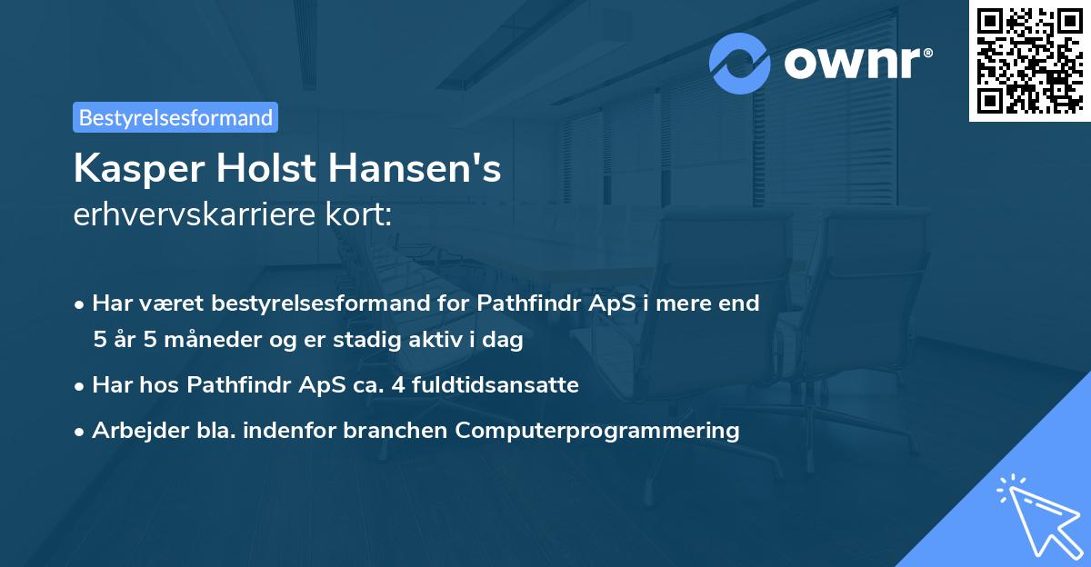 Kasper Holst Hansen's erhvervskarriere kort