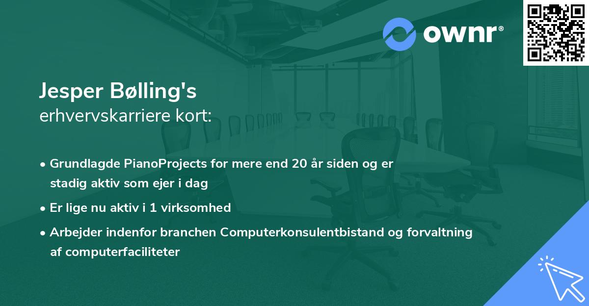 Jesper Bølling's erhvervskarriere kort