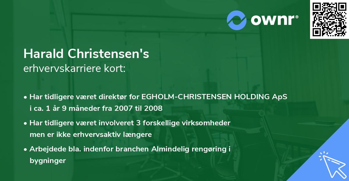 Harald Christensen's erhvervskarriere kort