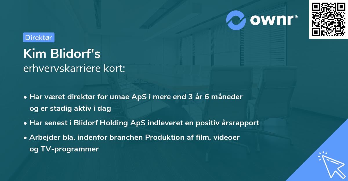 Kim Blidorf's erhvervskarriere kort
