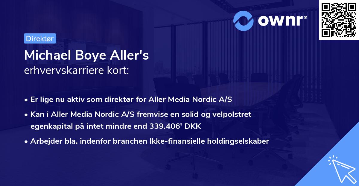 Michael Boye Aller's erhvervskarriere kort