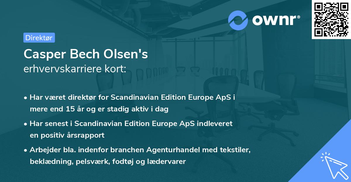 Casper Bech Olsen's erhvervskarriere kort