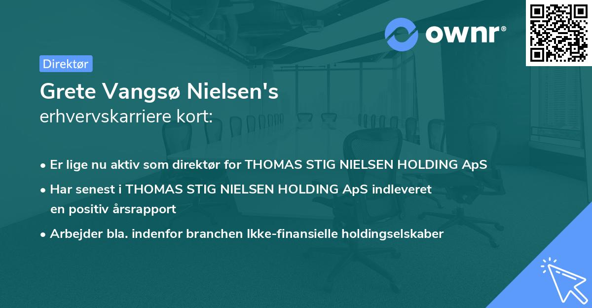 Grete Vangsø Nielsen's erhvervskarriere kort