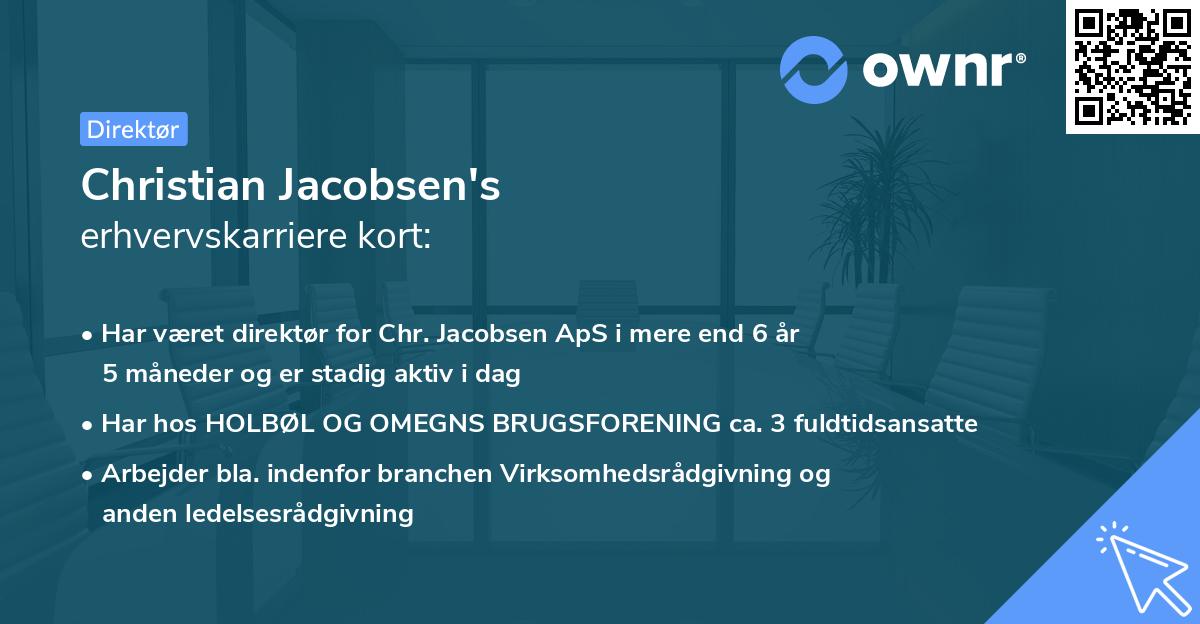 Christian Jacobsen's erhvervskarriere kort