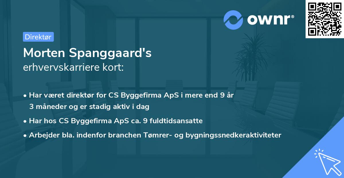 Morten Spanggaard's erhvervskarriere kort