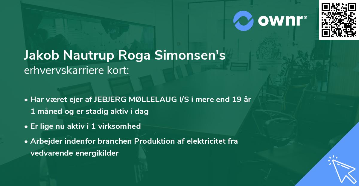 Jakob Nautrup Roga Simonsen's erhvervskarriere kort