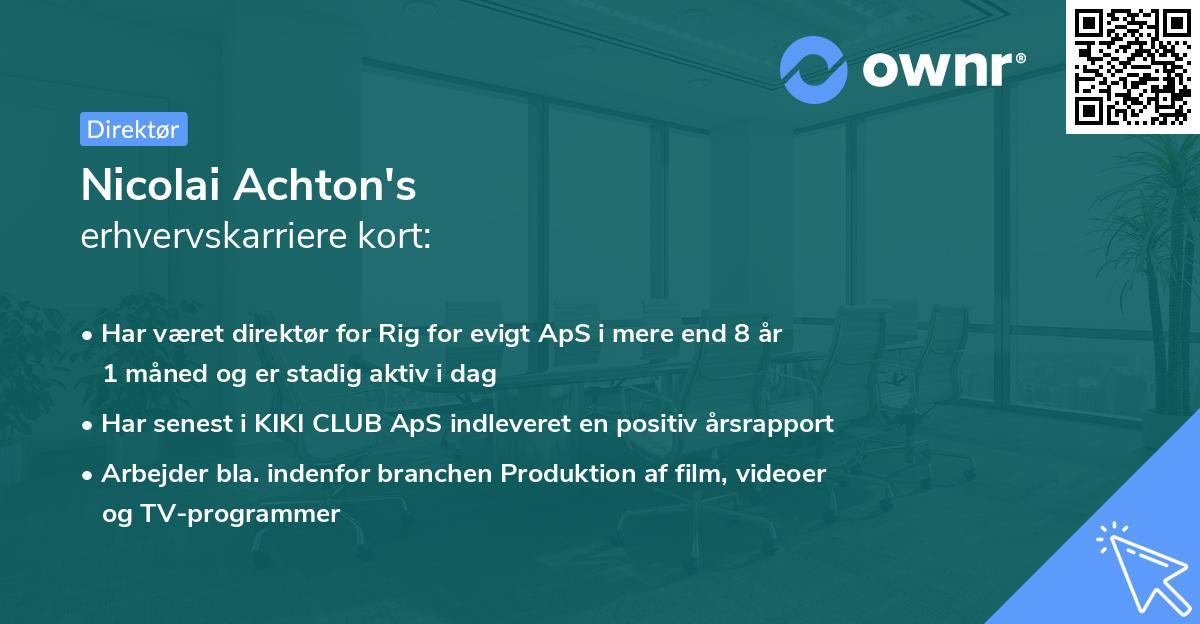 Nicolai Achton's erhvervskarriere kort