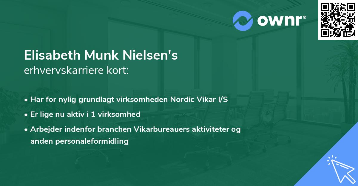 Elisabeth Munk Nielsen's erhvervskarriere kort