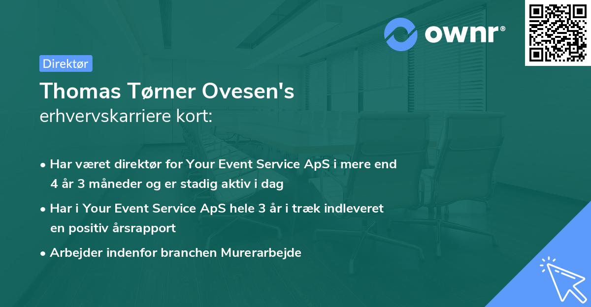 Thomas Tørner Ovesen's erhvervskarriere kort