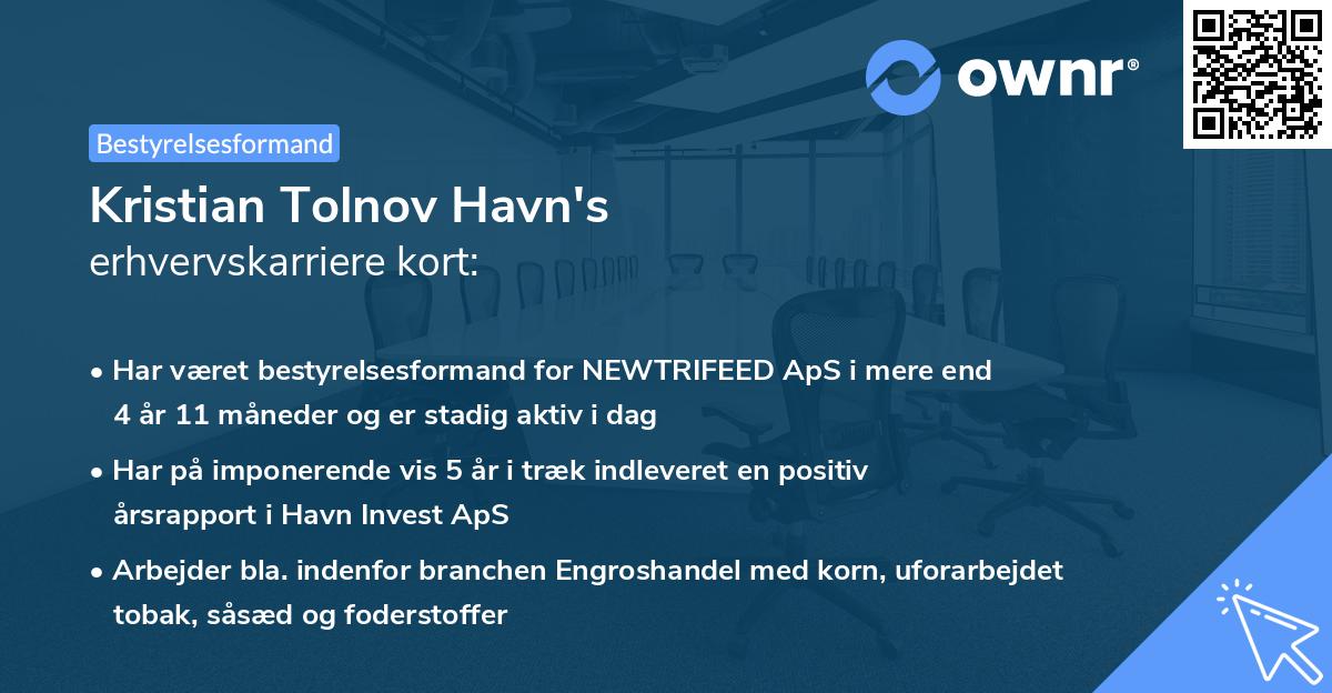 Kristian Tolnov Havn's erhvervskarriere kort