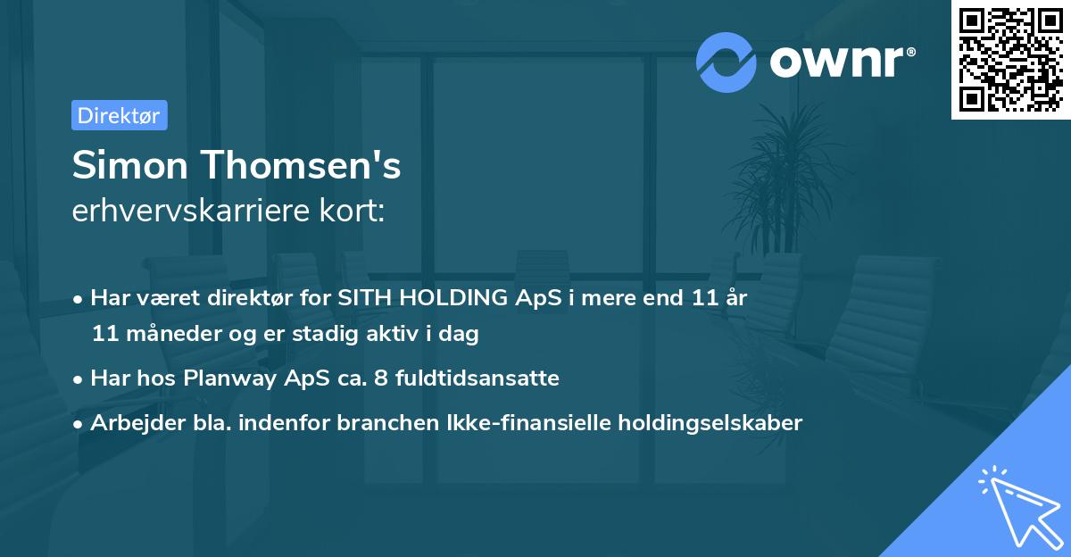 Simon Thomsen's erhvervskarriere kort