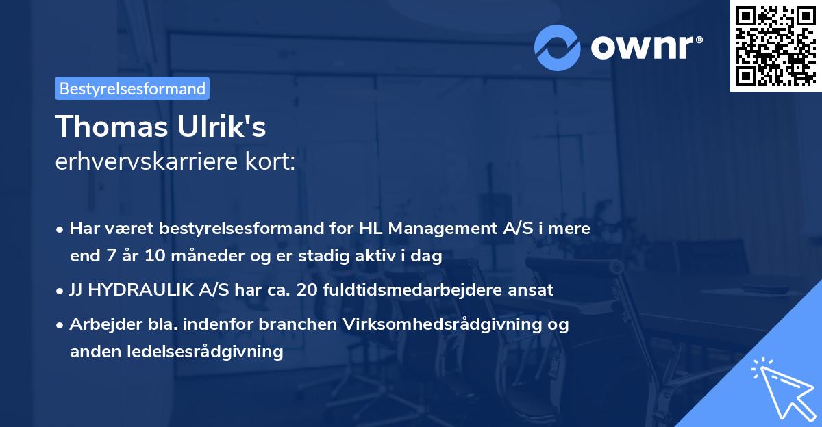 Thomas Ulrik's erhvervskarriere kort