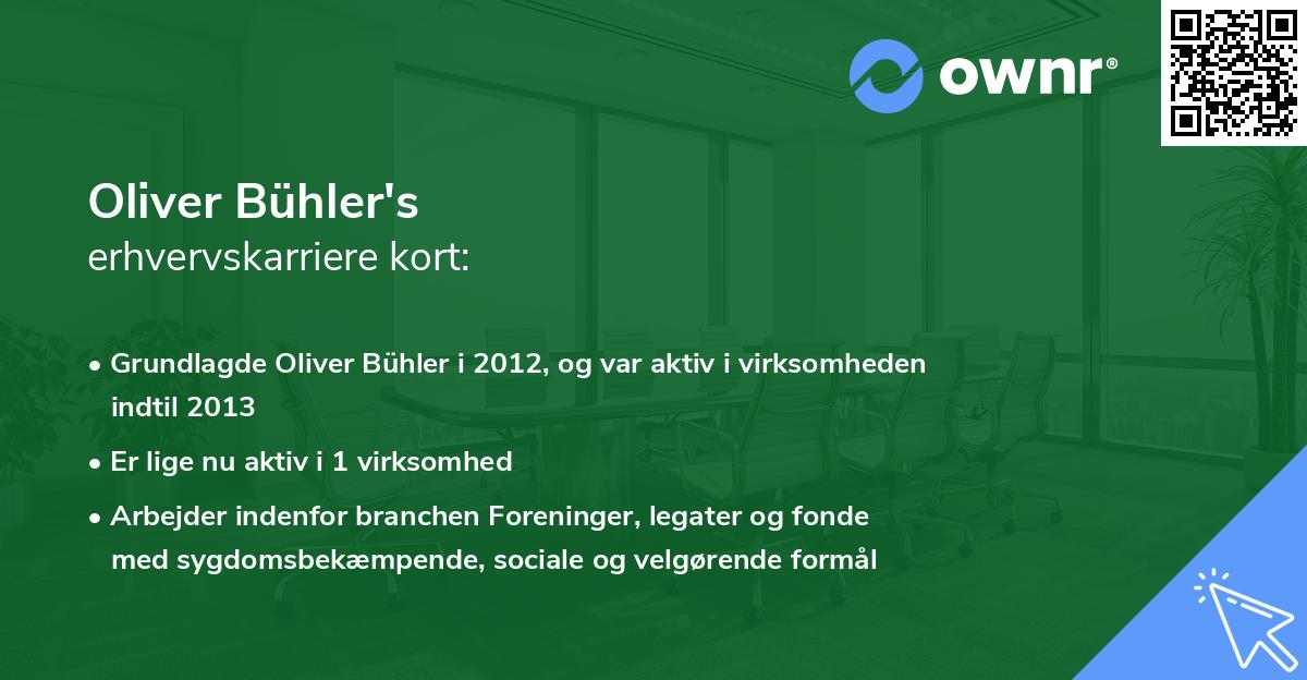 Oliver Bühler's erhvervskarriere kort