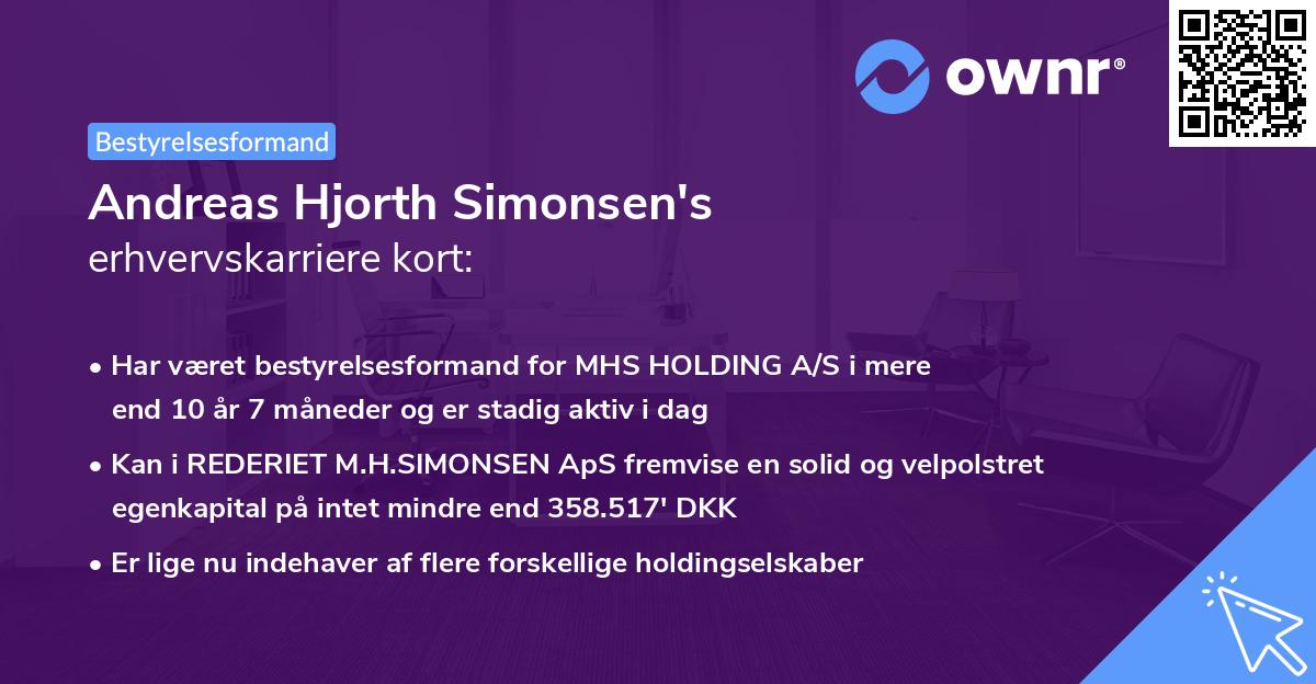 Andreas Hjorth Simonsen's erhvervskarriere kort