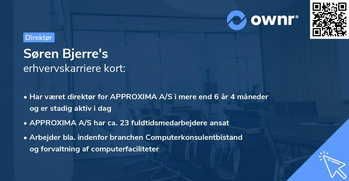 Søren Bjerre's erhvervskarriere kort