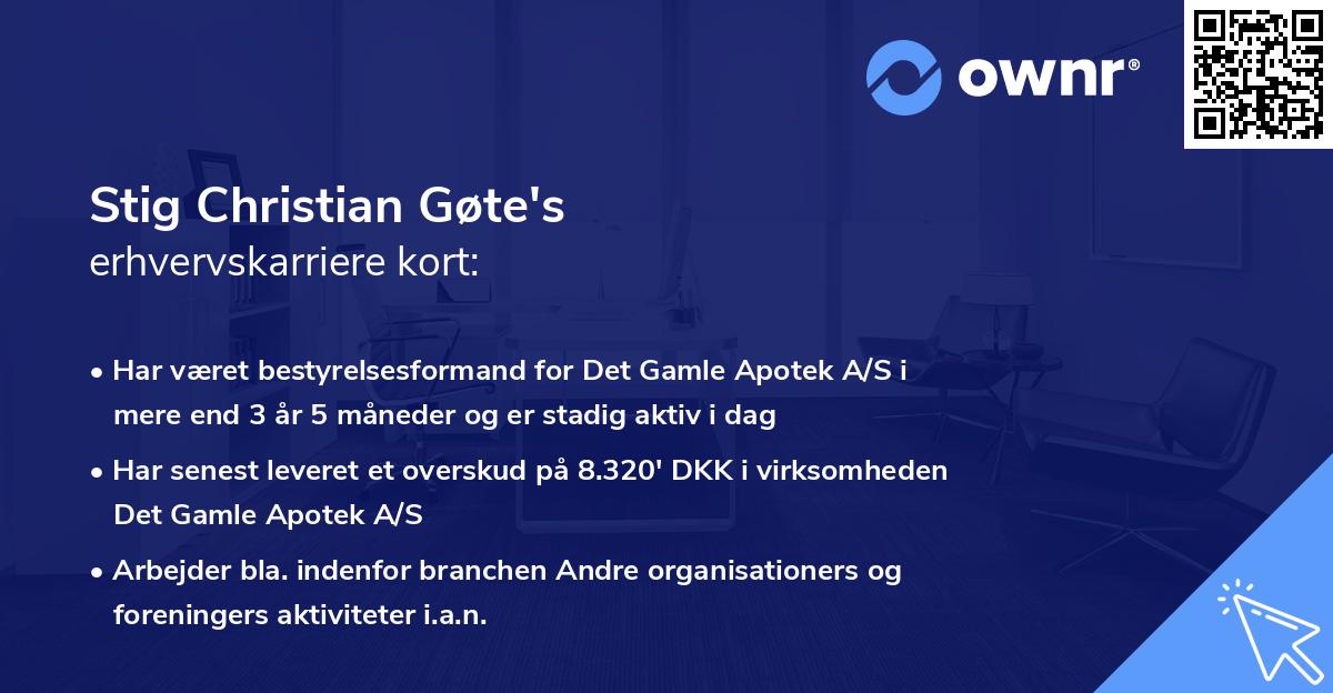 Stig Christian Gøte's erhvervskarriere kort