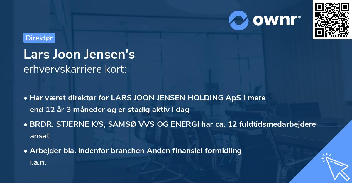 Lars Joon Jensen's erhvervskarriere kort