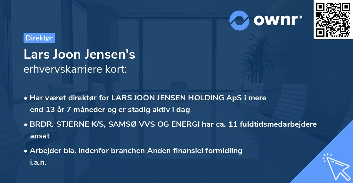 Lars Joon Jensen's erhvervskarriere kort