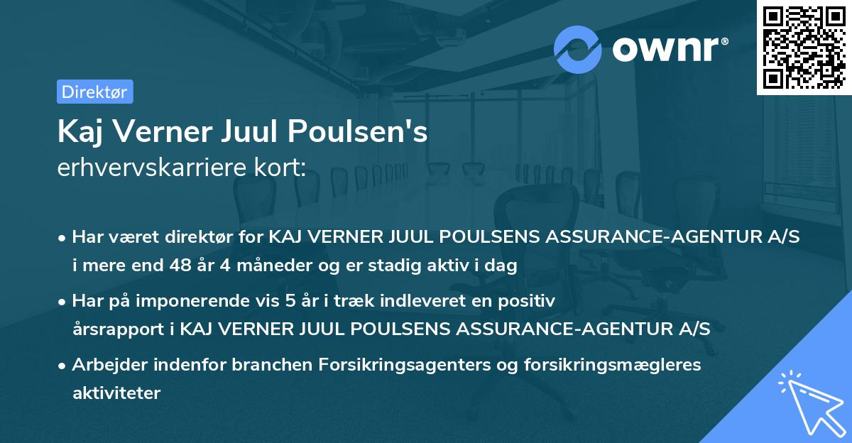 Kaj Verner Juul Poulsen's erhvervskarriere kort