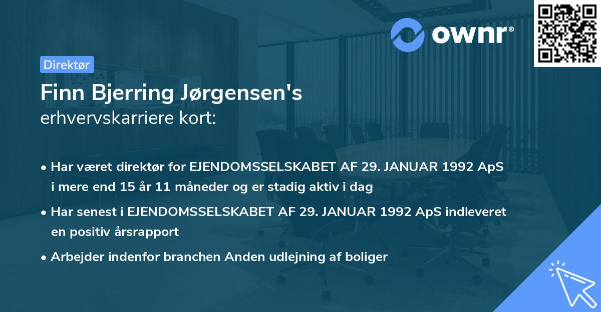 Finn Bjerring Jørgensen's erhvervskarriere kort