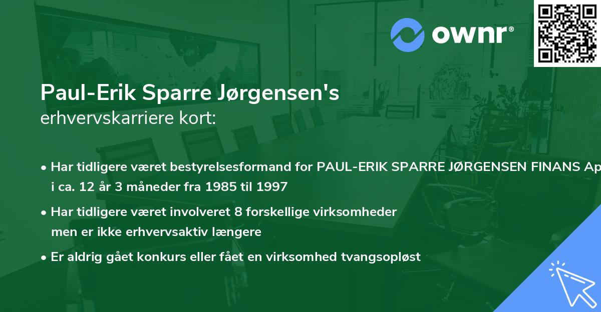 Paul-Erik Sparre Jørgensen's erhvervskarriere kort