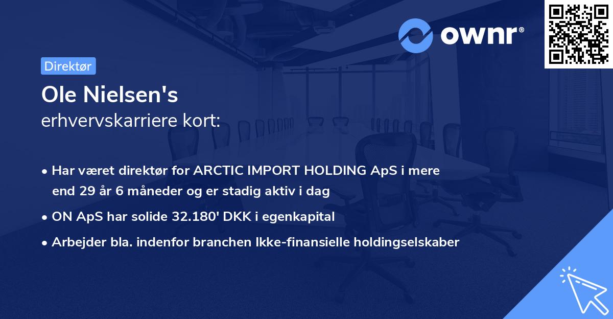 Ole Nielsen's erhvervskarriere kort