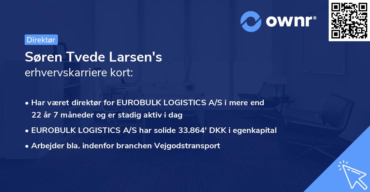 Søren Tvede Larsen's erhvervskarriere kort