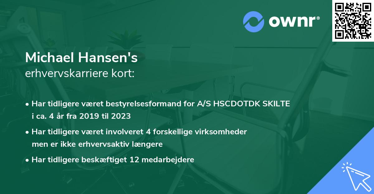 Michael Hansen's erhvervskarriere kort