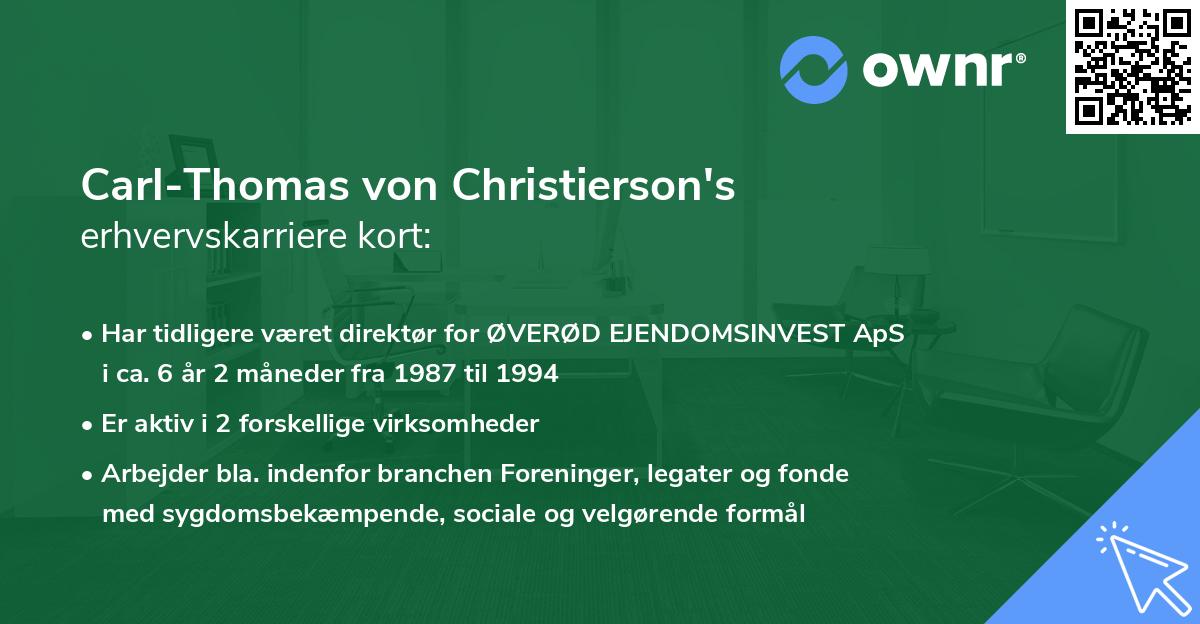 Carl-Thomas von Christierson's erhvervskarriere kort