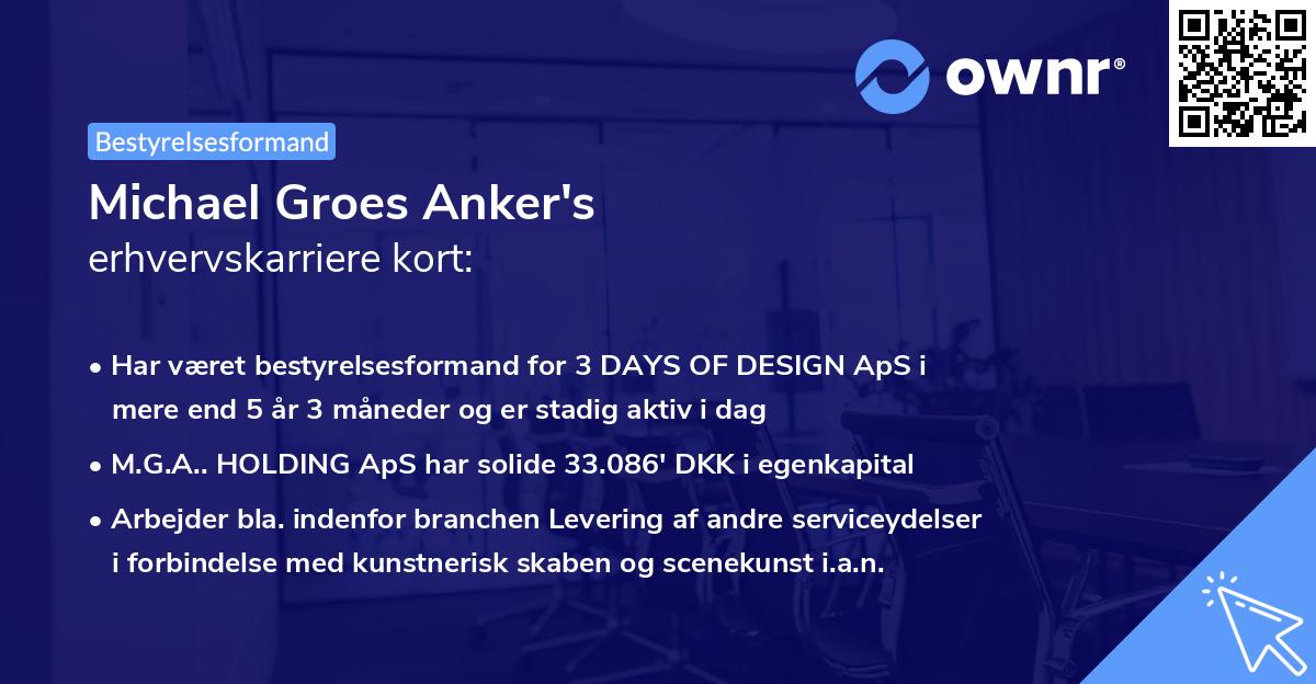 Michael Groes Anker's erhvervskarriere kort