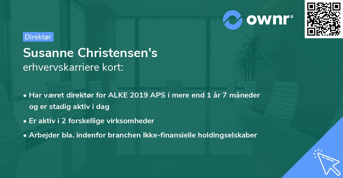 Susanne Christensen's erhvervskarriere kort