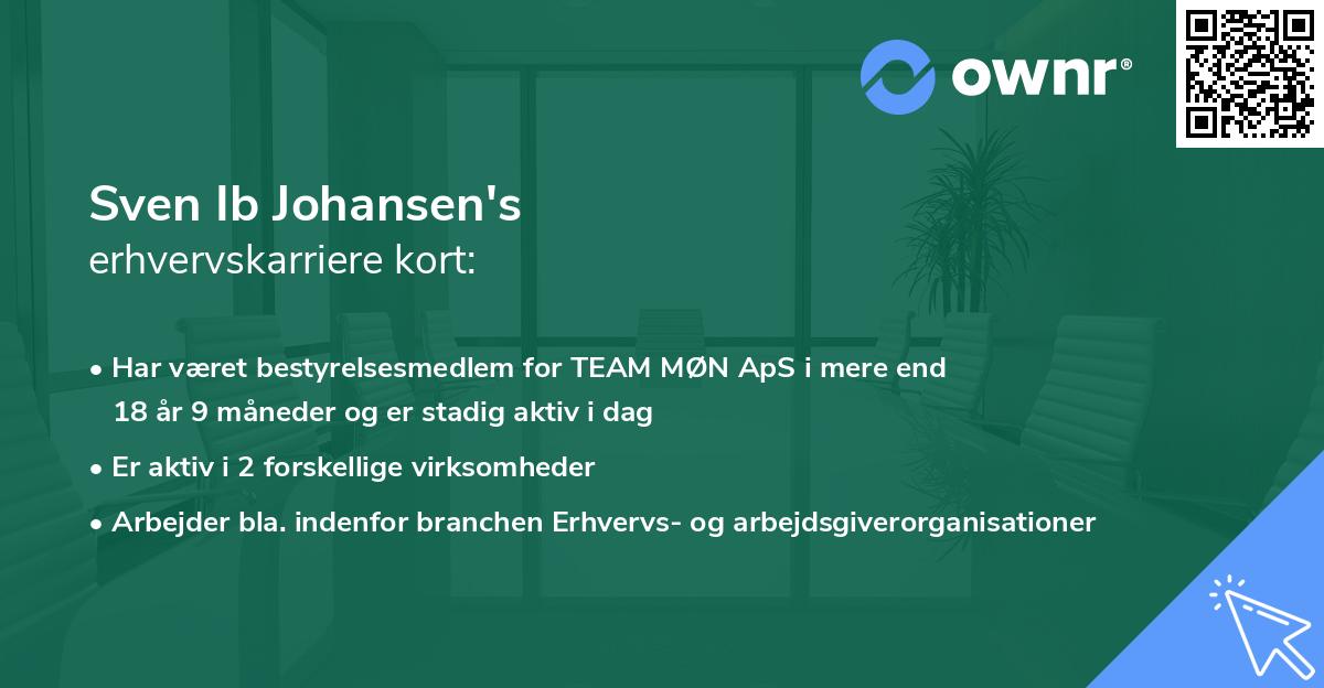 Sven Ib Johansen's erhvervskarriere kort