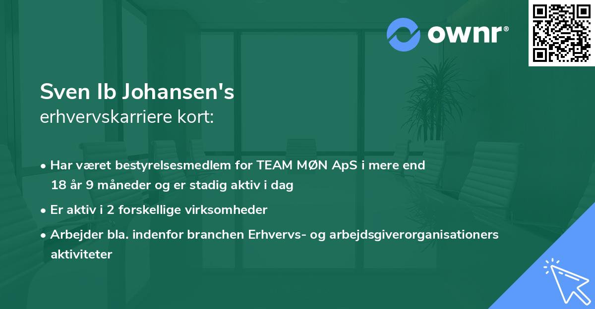 Sven Ib Johansen's erhvervskarriere kort