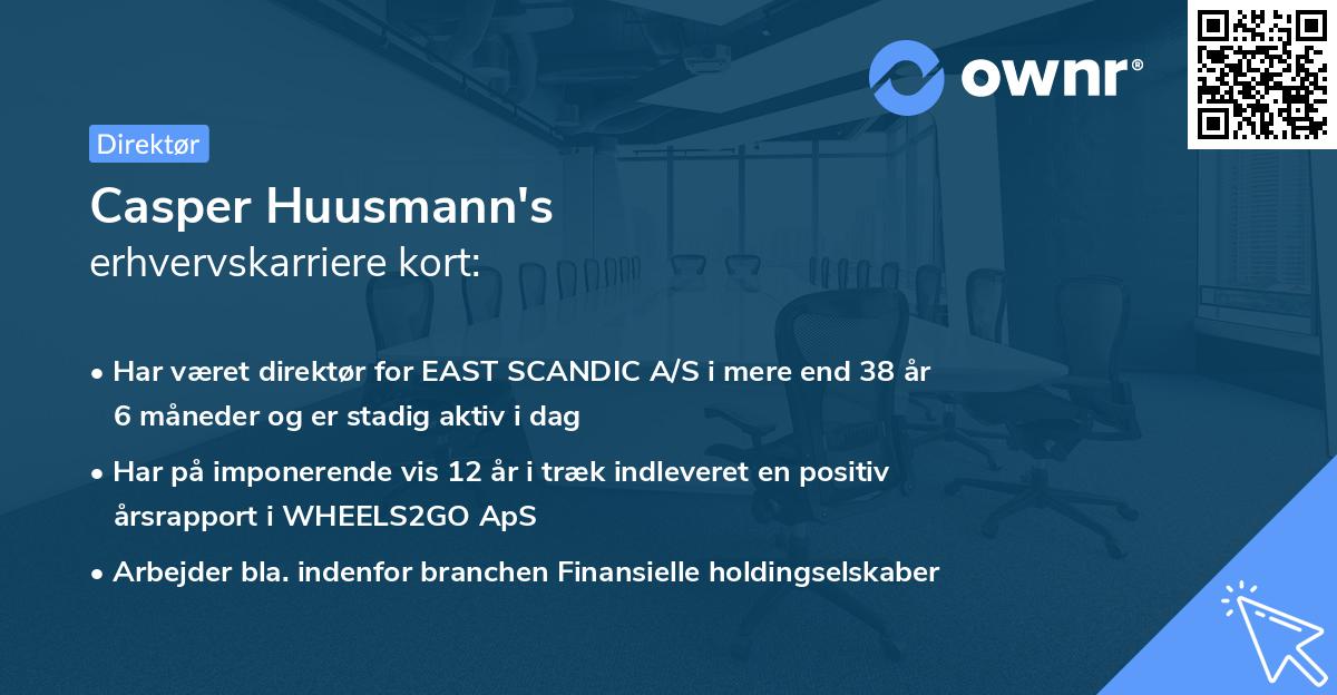 Casper Huusmann's erhvervskarriere kort