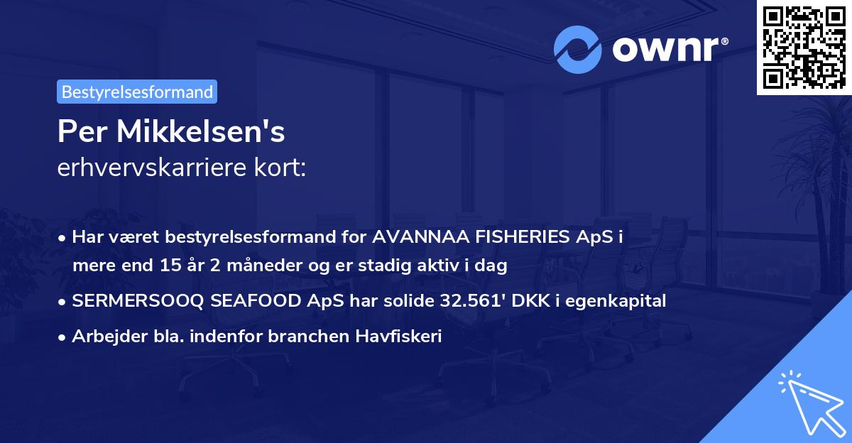 Per Mikkelsen's erhvervskarriere kort