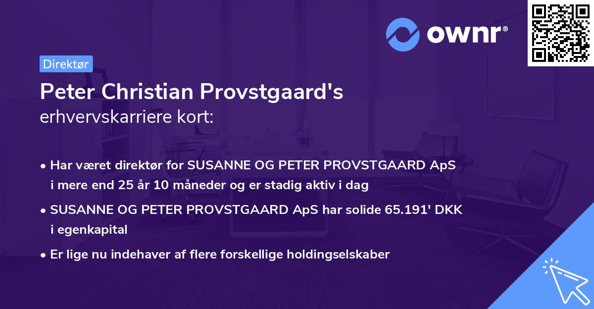 Peter Christian Provstgaard's erhvervskarriere kort