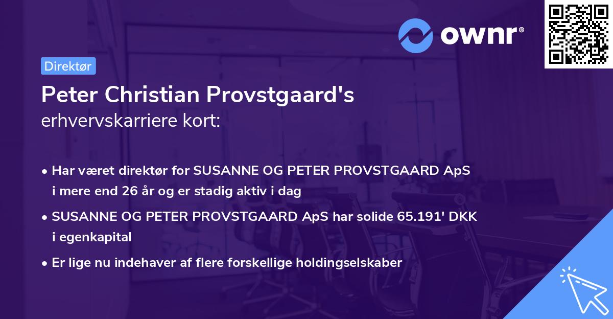 Peter Christian Provstgaard's erhvervskarriere kort