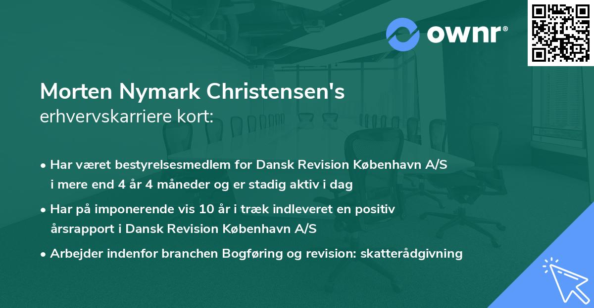 Morten Nymark Christensen's erhvervskarriere kort