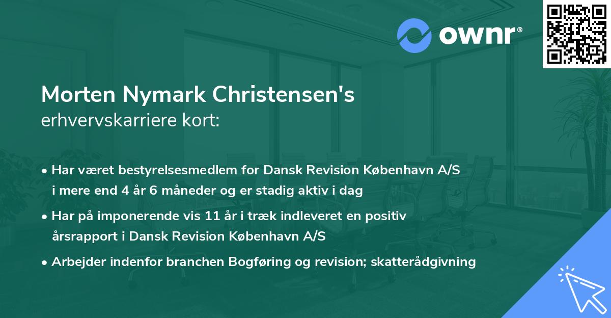 Morten Nymark Christensen's erhvervskarriere kort